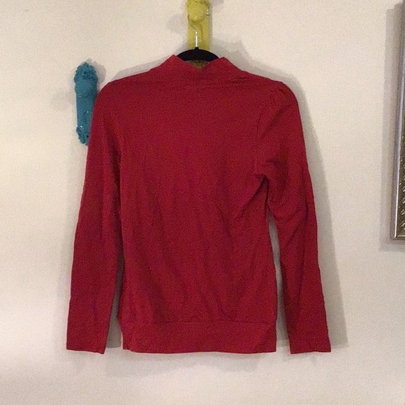 Red turtle neck cotton long sleeve (new) - Picture 2 of 3
